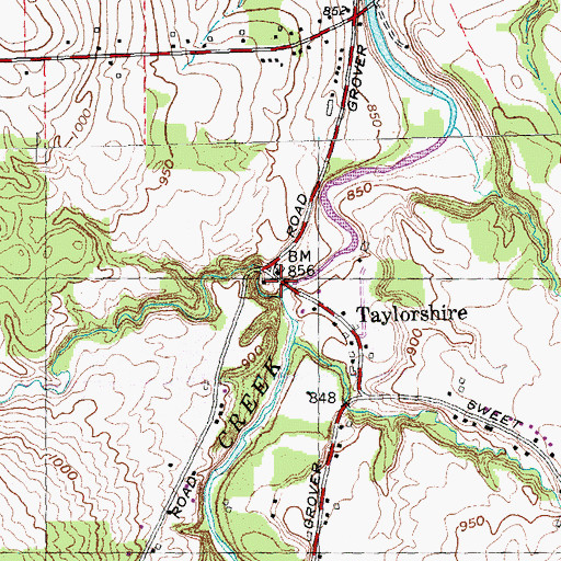 Topographic Map of Taylorshire, NY