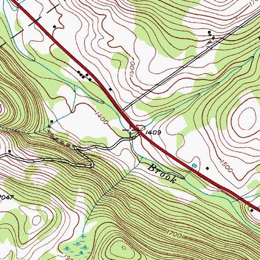 Topographic Map of Tedle Brook, NY