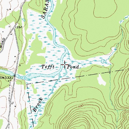 Topographic Map of Tefft Pond, NY
