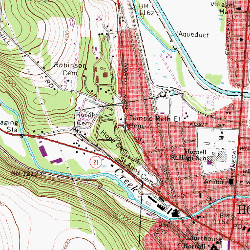 Topographic Map of Temple Beth - El Cemetery, NY