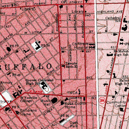 Topographic Map of Emmanuel Temple, NY
