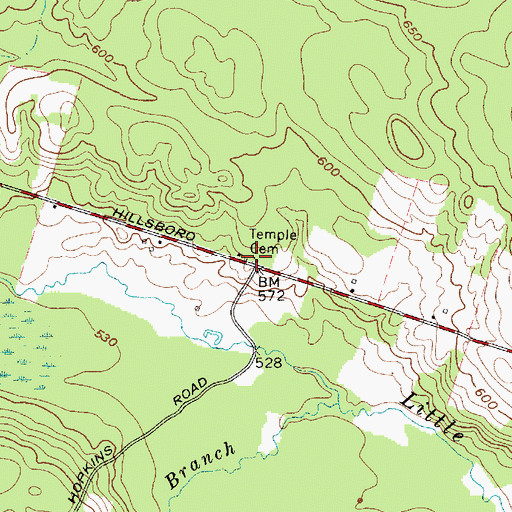 Topographic Map of Temple Cemetery, NY