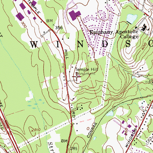 Topographic Map of Temple Hill Monument, NY