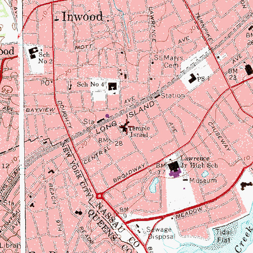 Topographic Map of Temple Israel, NY
