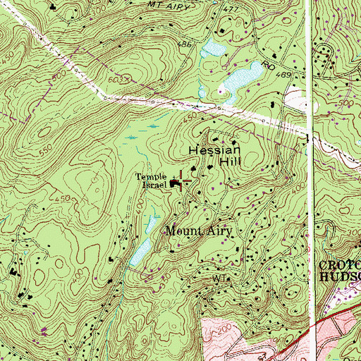 Topographic Map of Temple Israel, NY