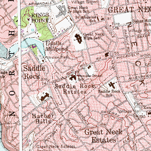 Topographic Map of Temple Israel School, NY