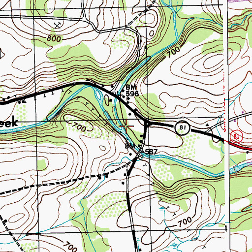 Topographic Map of Tenmile Creek, NY