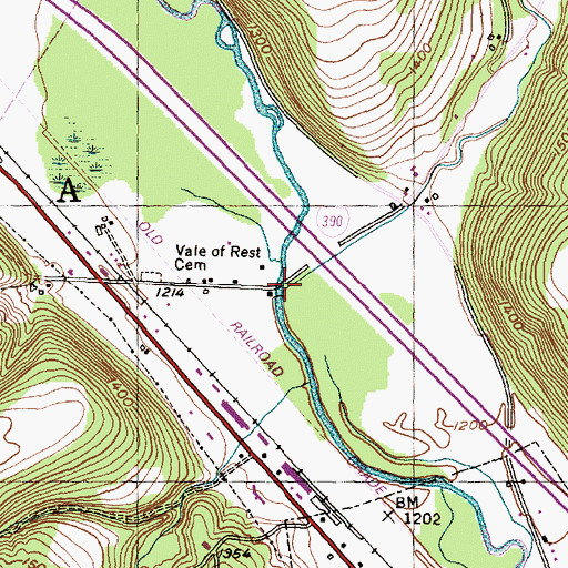 Topographic Map of Tenmile Creek, NY