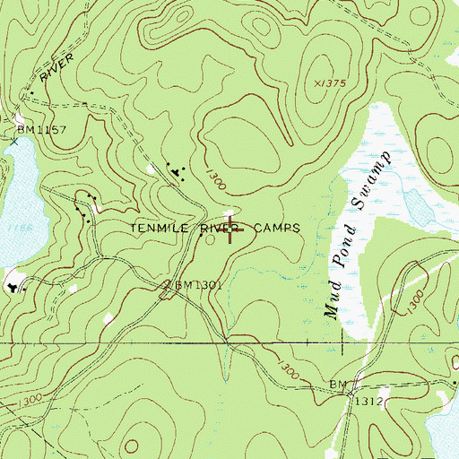 Topographic Map of Tenmile River Camps, NY