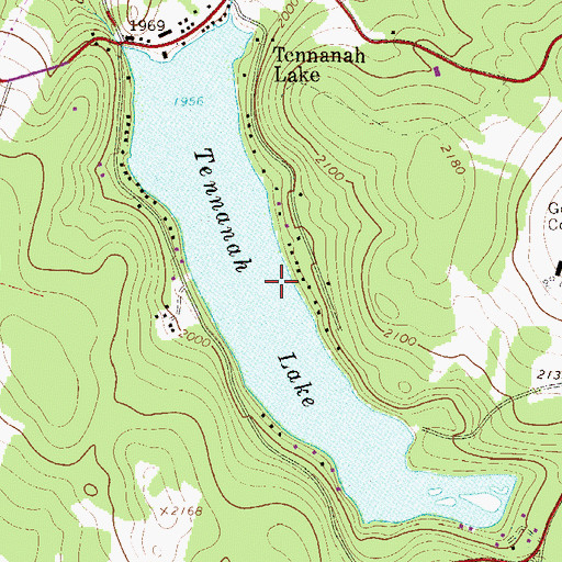 Topographic Map of Tennanah Lake, NY