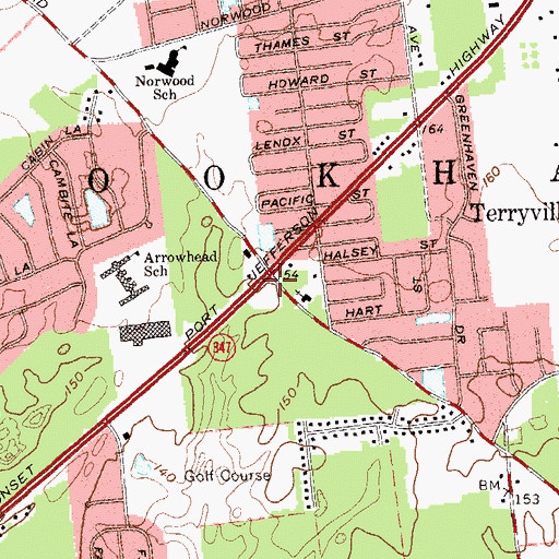 Topographic Map of Terryville, NY