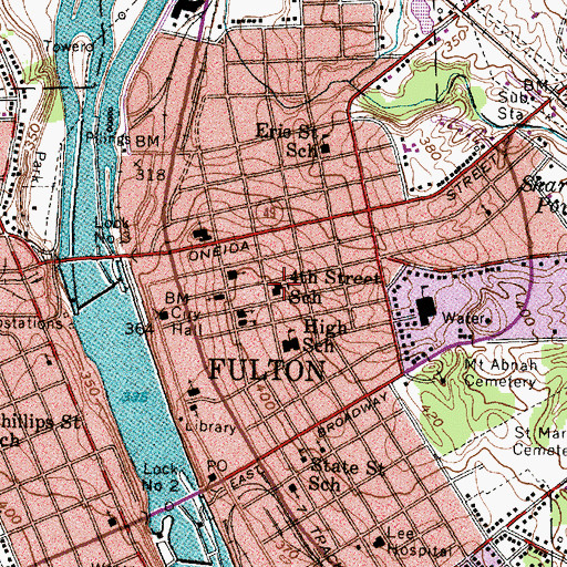 Topographic Map of Fairgraves Junior High School, NY