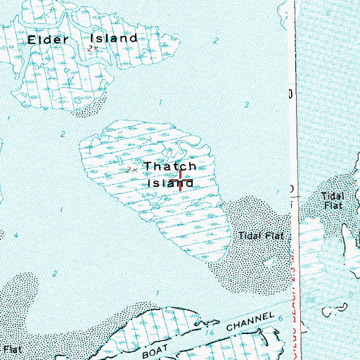 Topographic Map of Thatch Island, NY