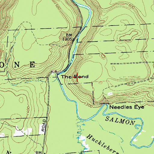 Topographic Map of The Bend, NY