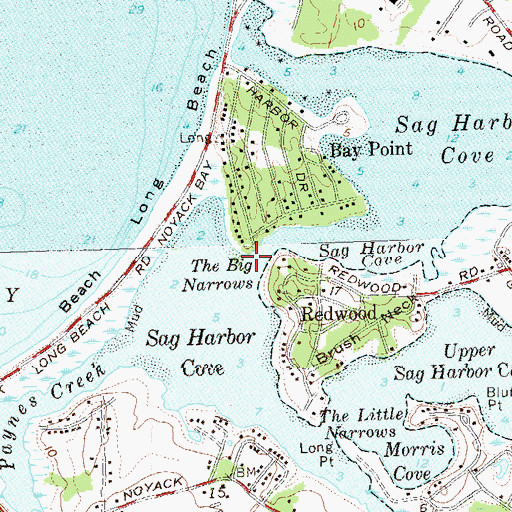 Topographic Map of The Big Narrows, NY