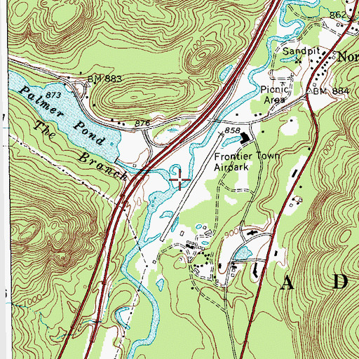 Topographic Map of The Branch, NY
