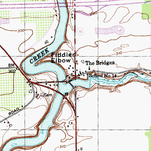 Topographic Map of The Bridges, NY