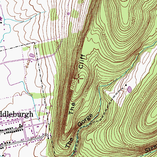 Topographic Map of The Cliff, NY