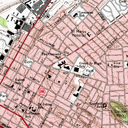 Topographic Map of The Convent School, NY