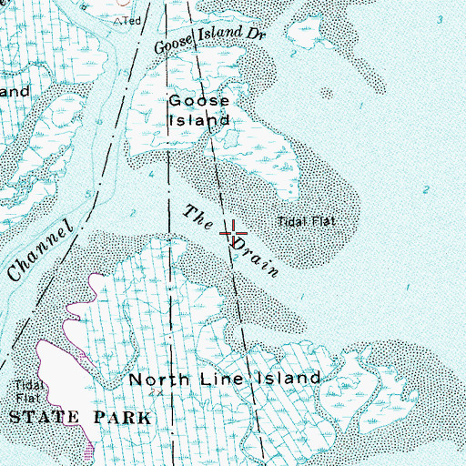 Topographic Map of The Drain, NY