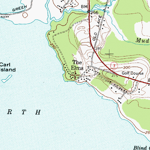 Topographic Map of The Elms, NY