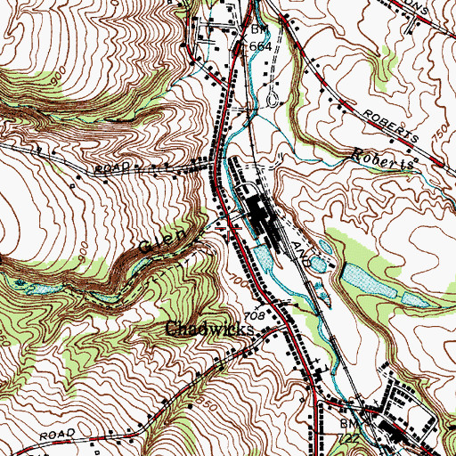 Topographic Map of The Glen, NY