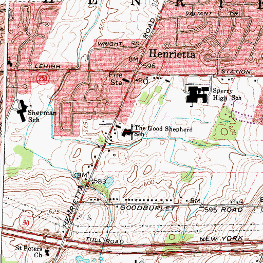 Topographic Map of School of the Good Shepherd, NY