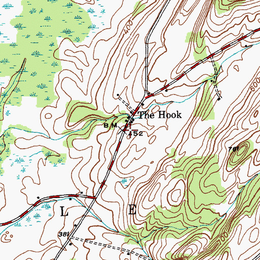 Topographic Map of The Hook, NY