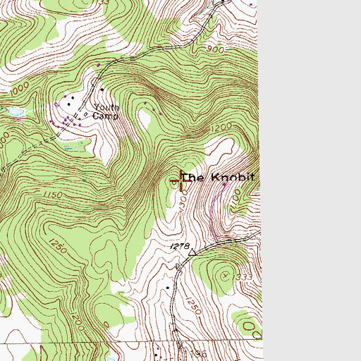 Topographic Map of The Knobit, NY