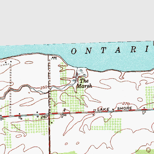 Topographic Map of The Marsh, NY