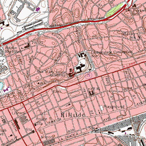 Topographic Map of The Mary Louis Academy, NY