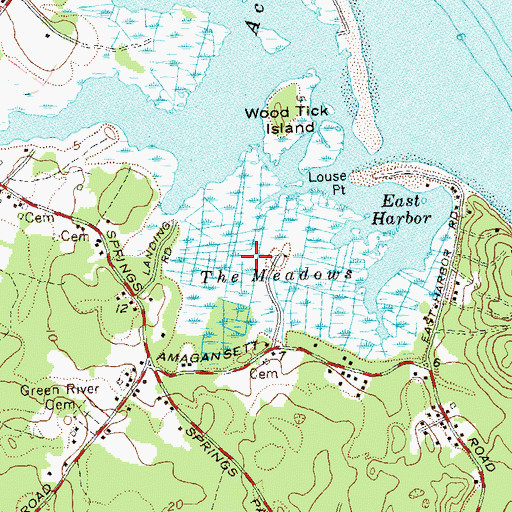 Topographic Map of The Meadows, NY