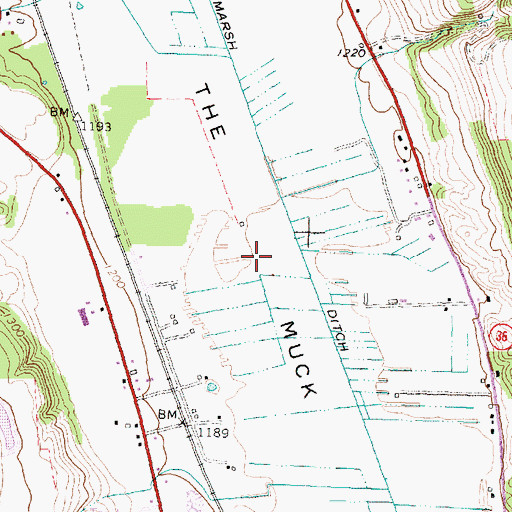 Topographic Map of The Muck, NY