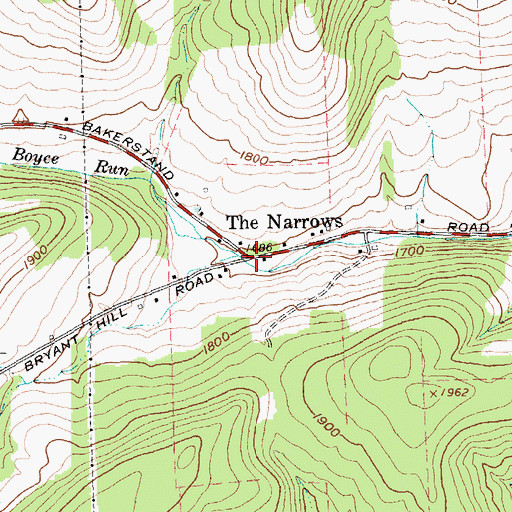 Topographic Map of The Narrows, NY