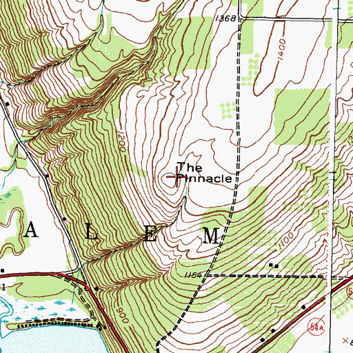 Topographic Map of The Pinnacle, NY