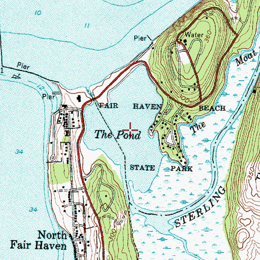 Topographic Map of The Pond, NY