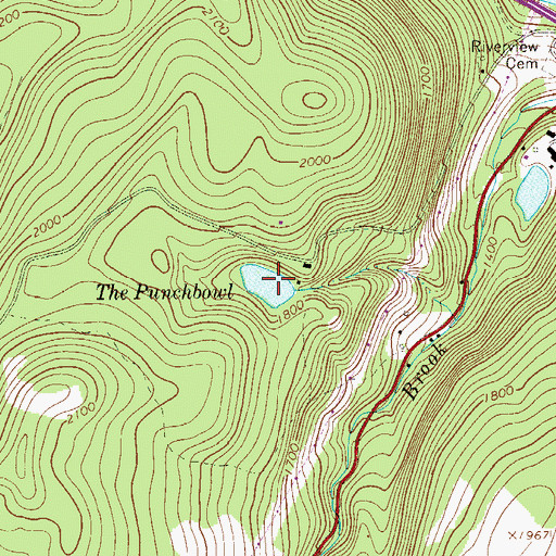 Topographic Map of The Punchbowl, NY