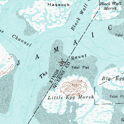 Topographic Map of The Raunt, NY
