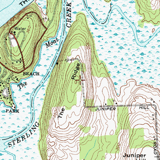 Topographic Map of The Ridge, NY