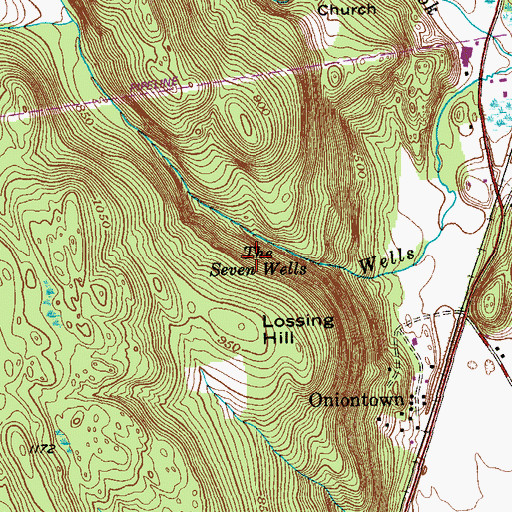 Topographic Map of The Seven Wells, NY