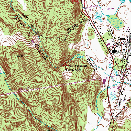 Topographic Map of The Stone Church, NY