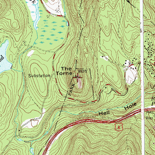 Topographic Map of The Torne, NY