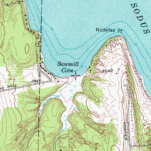 Topographic Map of Third Creek, NY