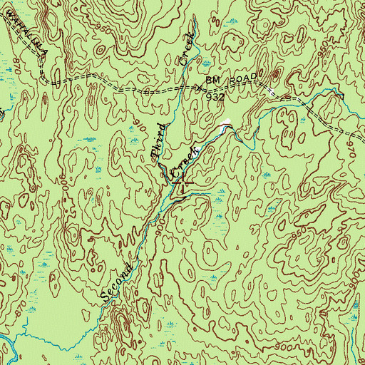 Topographic Map of Third Creek, NY