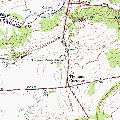 Topographic Map of Bond Cemetery, NY
