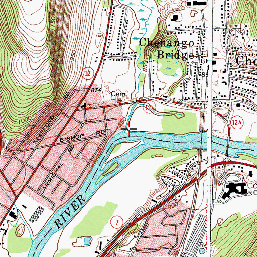 Topographic Map of Thomas Creek, NY