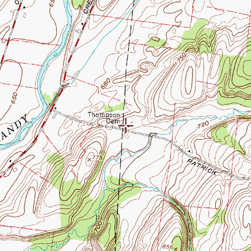 Topographic Map of Thompson Cemetery, NY