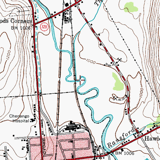 Topographic Map of Thompson Creek, NY