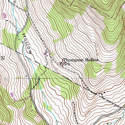 Topographic Map of Thompson Hollow School, NY