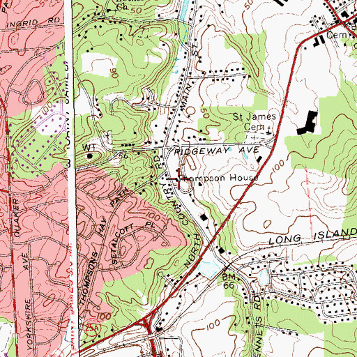 Topographic Map of Thompson House, NY